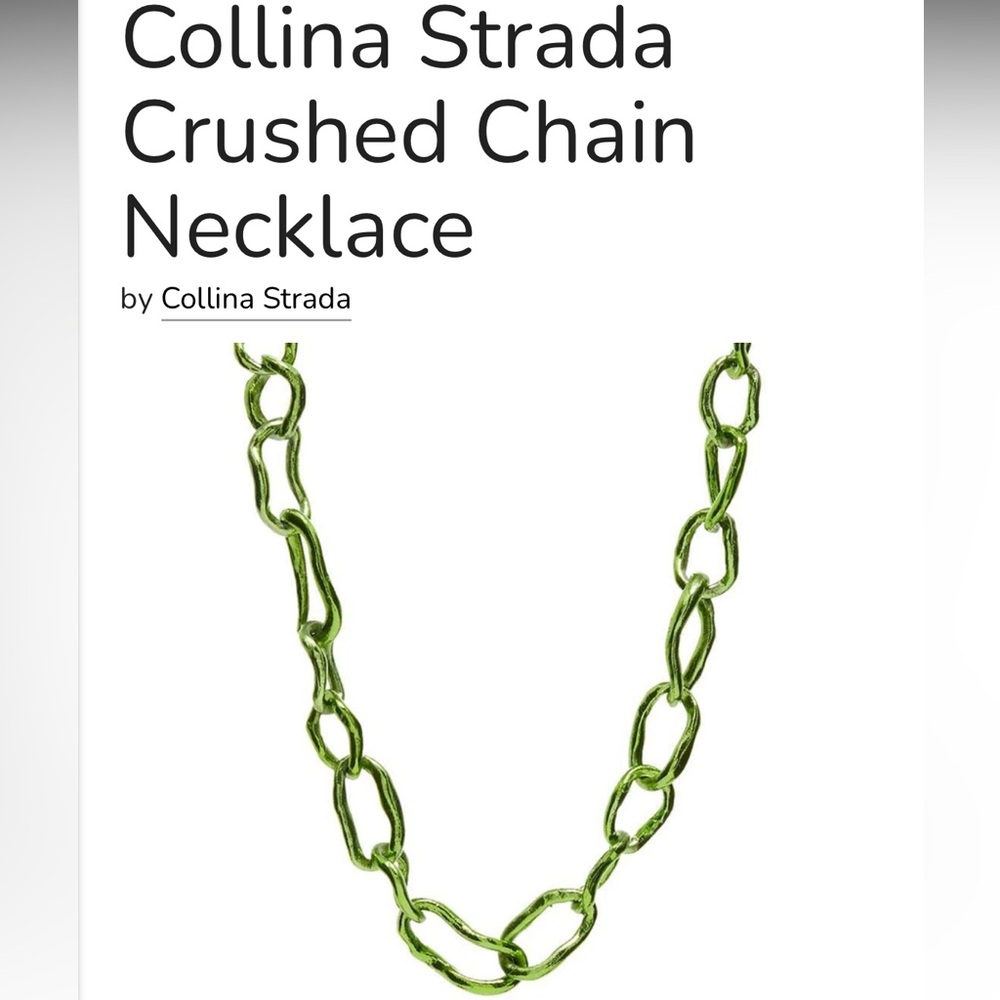 COLLINA STRADA (NWOT) Crushed Green Chain Necklace